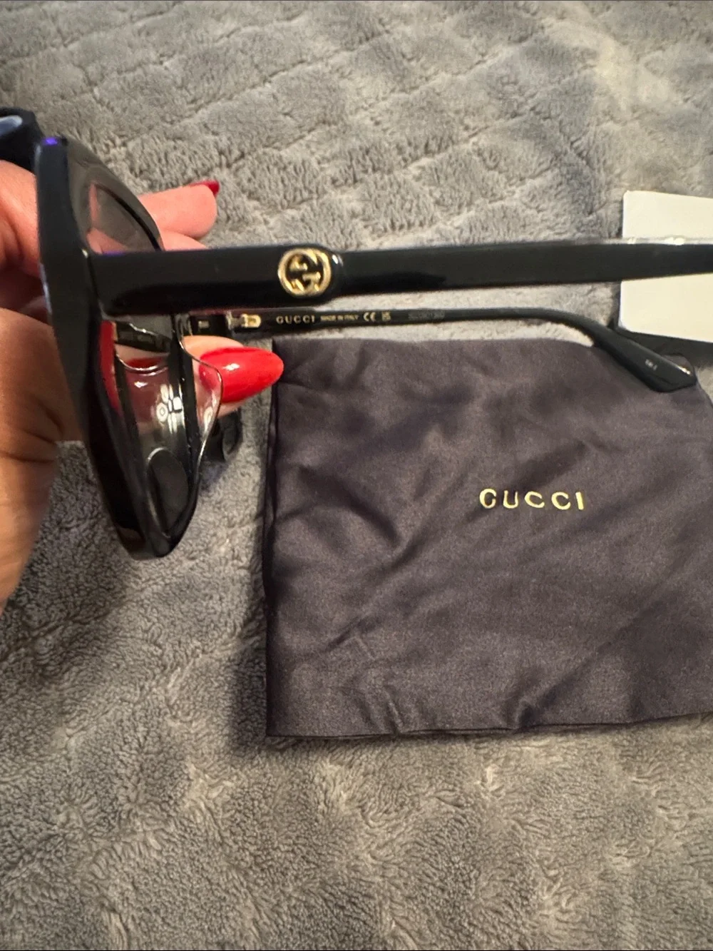 Gucci Black Oversized Square Sunglasses